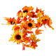6ft Artificial Maple Leaves Autumn Garland With Pumpkins, Berries & Sunflowers