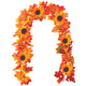 6ft Artificial Maple Leaves Autumn Garland With Pumpkins, Berries & Sunflowers