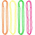 Neon Beaded Necklaces - Pack of 4 Includes Pink, Yellow, Green & Orange Beads
