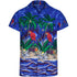 Blue Vintage Hawaiian Shirt - Parrot Print Beachwear