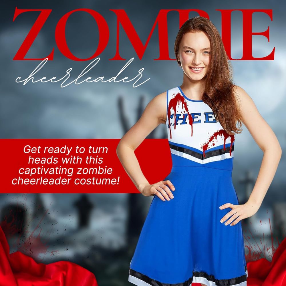 Vestito Halloween Bambina, Costume Zombie Cheerleader per Ragazza con Pom Poms, Calze, Tatuaggi e Capelli, Strega Costumi Halloween Diavolo Bambina Feste e Cosplay per 7-9 Anni Bambini, Nero Vestito Halloween Bambina, Costume Zombie Cheerleader per Ragazza con Pom Poms, Calze, Tatuaggi e Capelli, Strega Costumi Halloween Diavolo Bambina Feste e Cosplay per 7-9 Anni Bambini, Nero