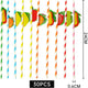 30pc Cocktail Paper Straws With 3D Fruit Design