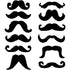 12 x Assorted Novelty Self Adhesive Moustaches