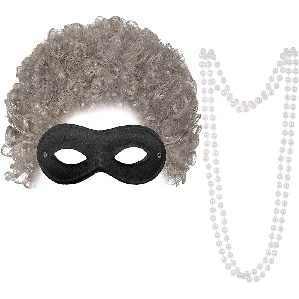 GRANNY GANGSTER GREY WIG AND/OR BLACK MASK BOOK WEEK FANCY DRESS ADULTS COSTUME | Australia GRANNY GANGSTER GREY WIG AND/OR BLACK MASK BOOK WEEK FANCY DRESS ADULTS COSTUME | Australia