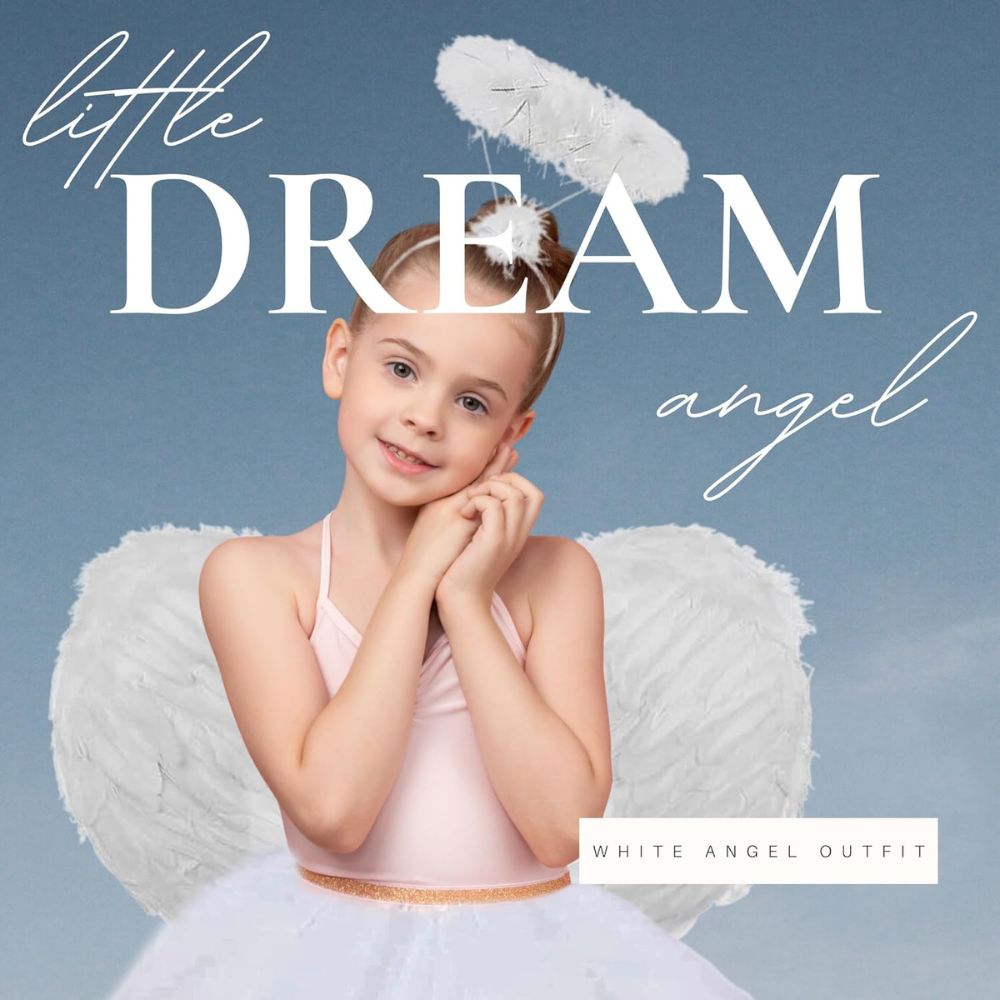 short white dress for angel costume Amazon.com: DERAYEE Angel Costume for Kids, Heavenly White Angelic Gown with Wings Headband for Girls Christmas Holiday Dress Cosplay Party : Toys & Games