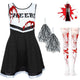 3pc Complete Girls Zombie Cheerleader Costume (Black)