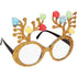 Reindeer Antler Christmas Novelty Glasses (Gold)