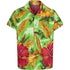 Green Floral Hawaiian Shirt for Men - Hibiscus Flower Print