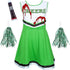 Green Zombie Cheerleader Dress With Pom Poms & Fake Blood Tube