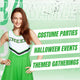 Green Cheerleader Outfit with Pom Poms