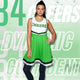 Green Cheerleader Outfit with Pom Poms