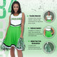 Green Cheerleader Outfit with Pom Poms