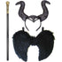 Black Evil Halloween Witch Costume Accessories for Adults