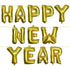 Happy New Year Gold Balloons | Self-Inflating Hanging Metallic Foil Balloons
