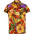 Orange Floral Hawaiian Shirt for Men - Hibiscus Flower Print