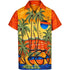 Sunglasses Themed Orange Hawaiian Shirt for Summer