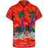 Orange Vintage Hawaiian Shirt - Parrot Print Beachwear