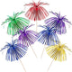 Pack of 50 Palm Tree Cocktail Sticks Decoration (6 Colours)