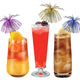 Pack of 50 Palm Tree Cocktail Sticks Decoration (6 Colours)