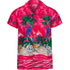 Pink Vintage Hawaiian Shirt - Parrot Print Beachwear