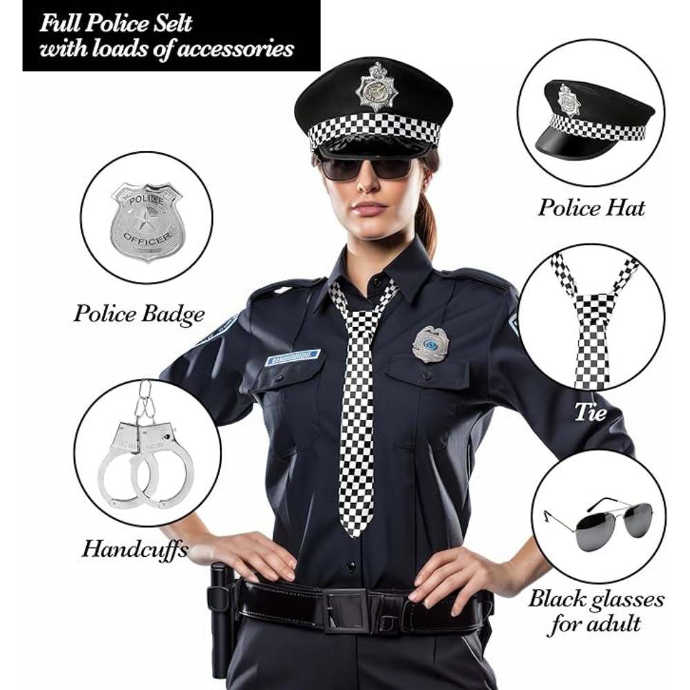 Adult 5pc Police Costume Accessories Set – Redstar Fancy Dress