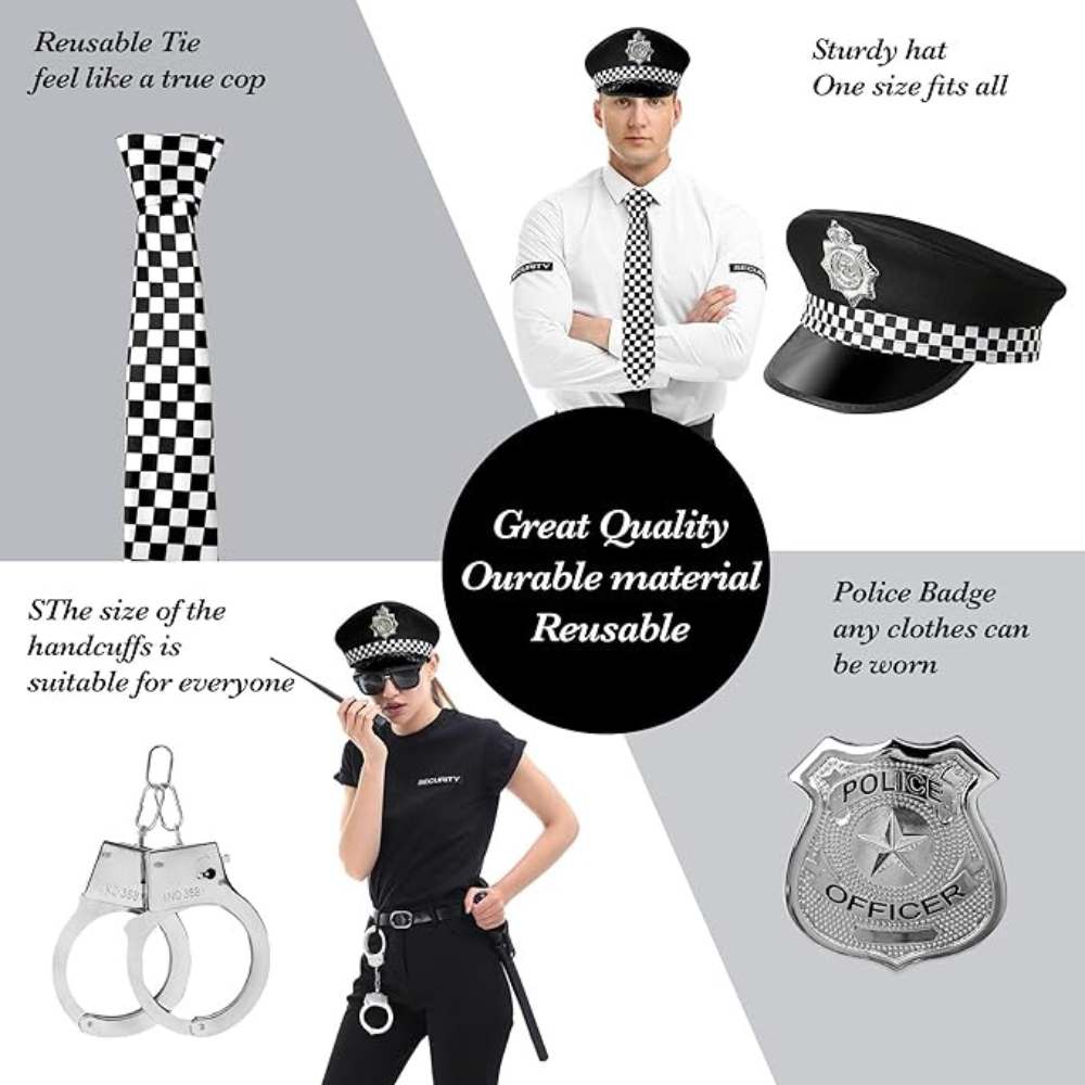Adult 5pc Police Costume Accessories Set – Redstar Fancy Dress