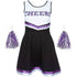 Purple Cheerleader Outfit and Pom Poms