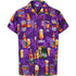 Purple Hawaiian Shirt for Men With Beer Bottle Design