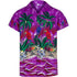 Purple Vintage Hawaiian Shirt - Parrot Print Beachwear