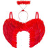 Red Angel Wings and Halo Headband Set