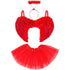 Women's Red Fallen Angel Costume (3pc Set)