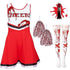 Complete Red Zombie Cheerleader Costume for Girls (3pc Set)