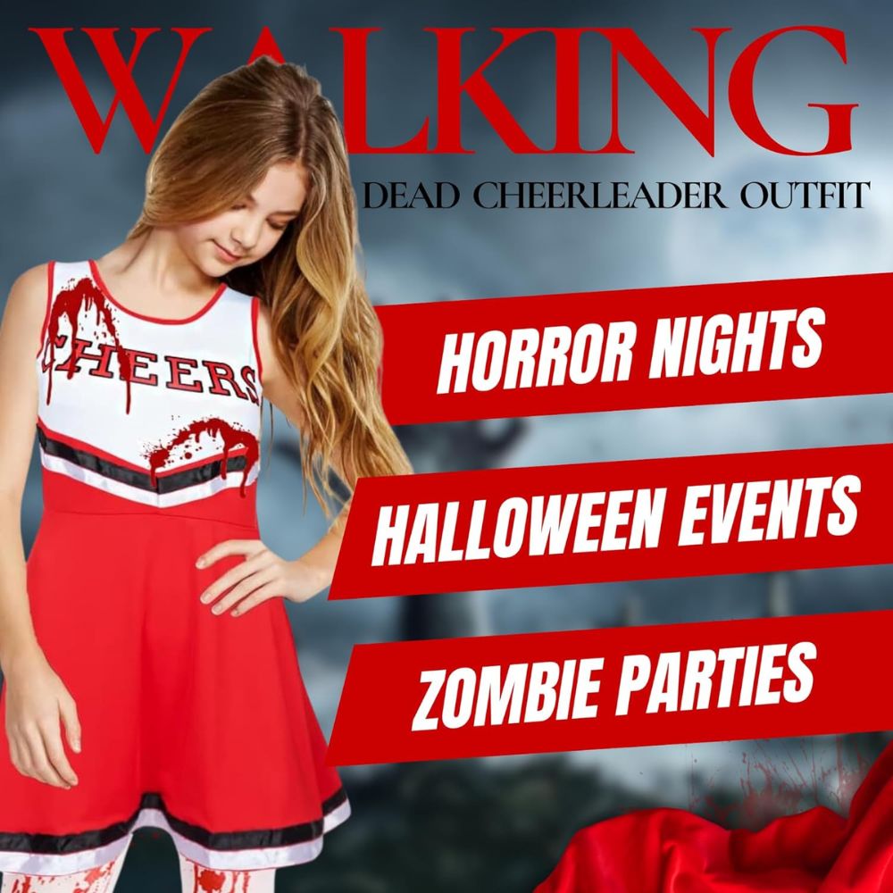 Déguisement pompom girl zombie enfant - la magie du déguisement Déguisement pompom girl zombie enfant - la magie du déguisement