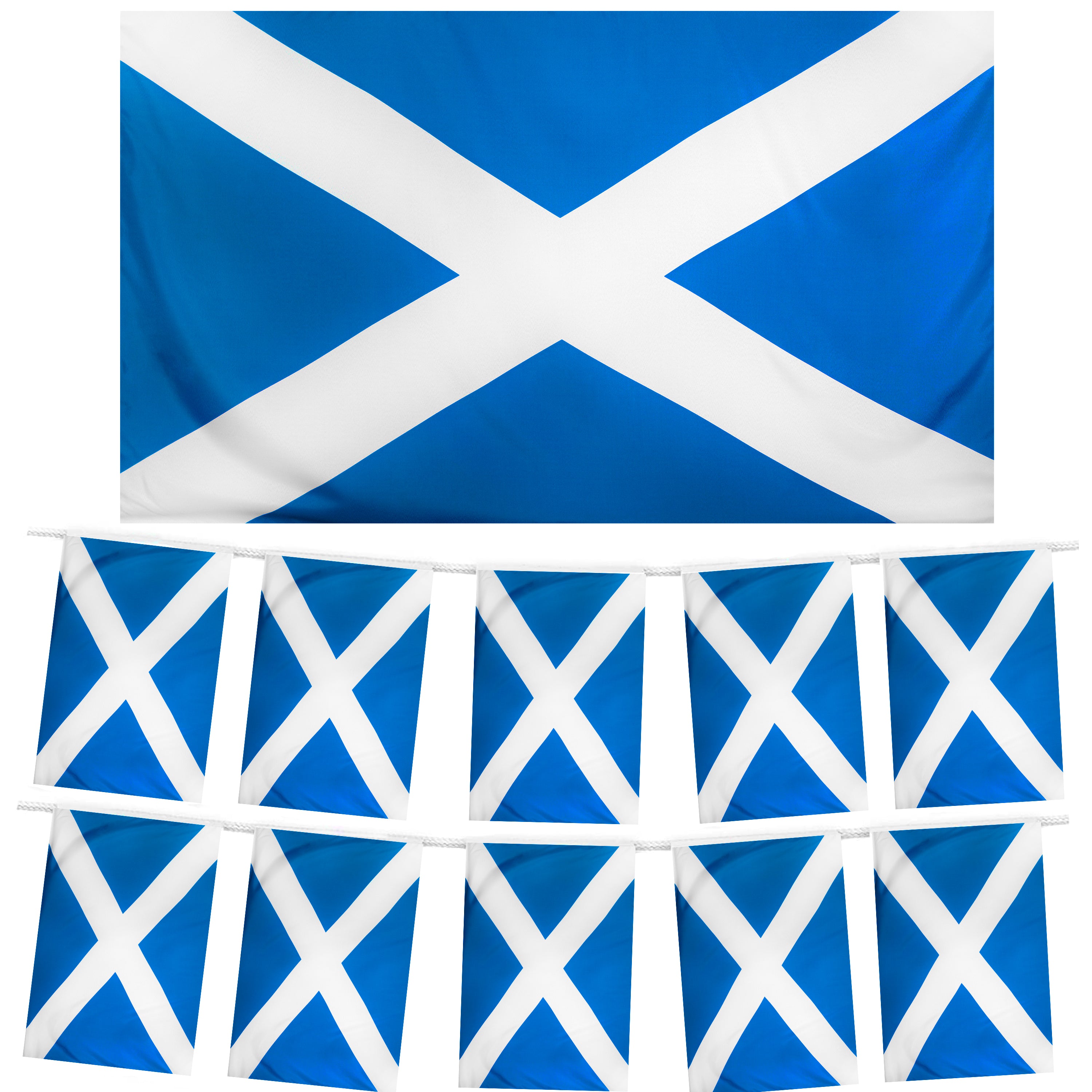 Scotland Saltire Flag 5ft X 3ft - Scottish Rugby 6 Nations Banner, Blue & White