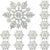 12 Pack Glitter Christmas Snowflakes (Silver)