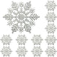12 Pack Glitter Christmas Snowflakes (Silver)