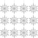 12 Pack Glitter Christmas Snowflakes (Silver)