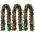 3 Pack Metallic Green Holly Tinsel Christmas Garland (200cm/6ft Each)