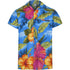 Turquoise Floral Hawaiian Shirt for Men - Hibiscus Flower Print
