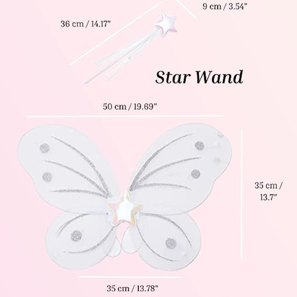 White fairy discount wings and wand