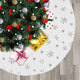 White Christmas Tree Skirt With Silver Snowflake Design