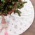 White Christmas Tree Skirt With Silver Snowflake Design